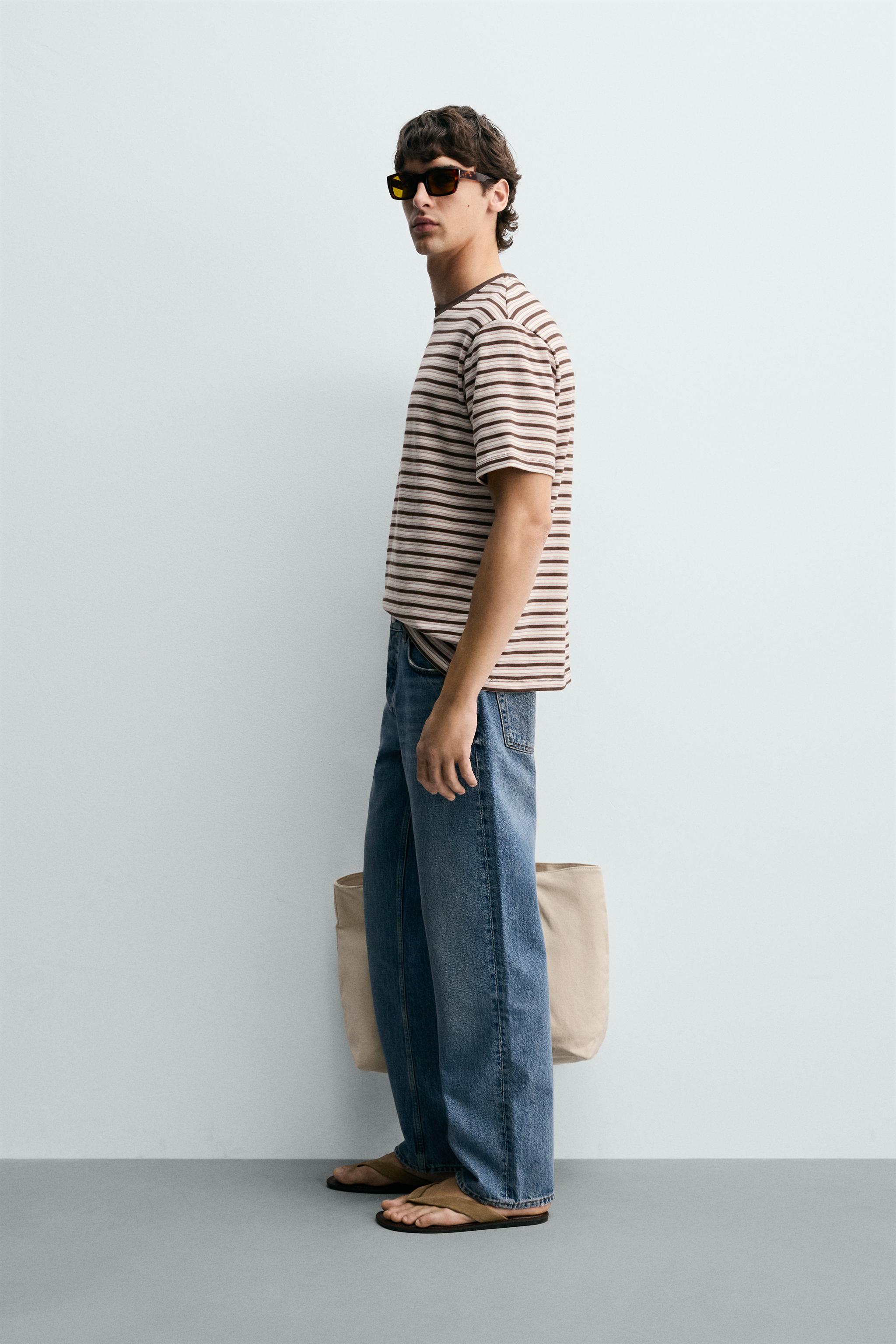 CONTRAST STRIPE JACQUARD T-SHIRT